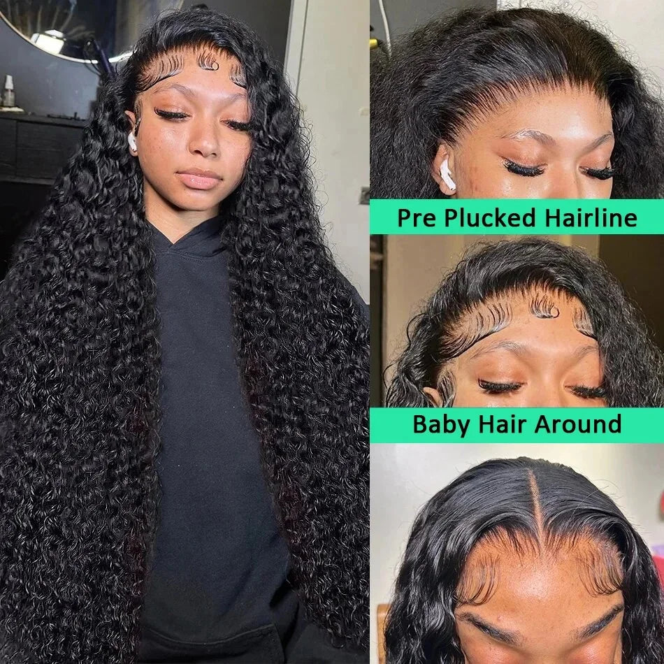 40 inch Deep Wave 13x6 HD Lace Frontal Wigs For black Women Water Wave Curly Lace Frontal Wigs 13x4 Lace Front Wig Human Hair
