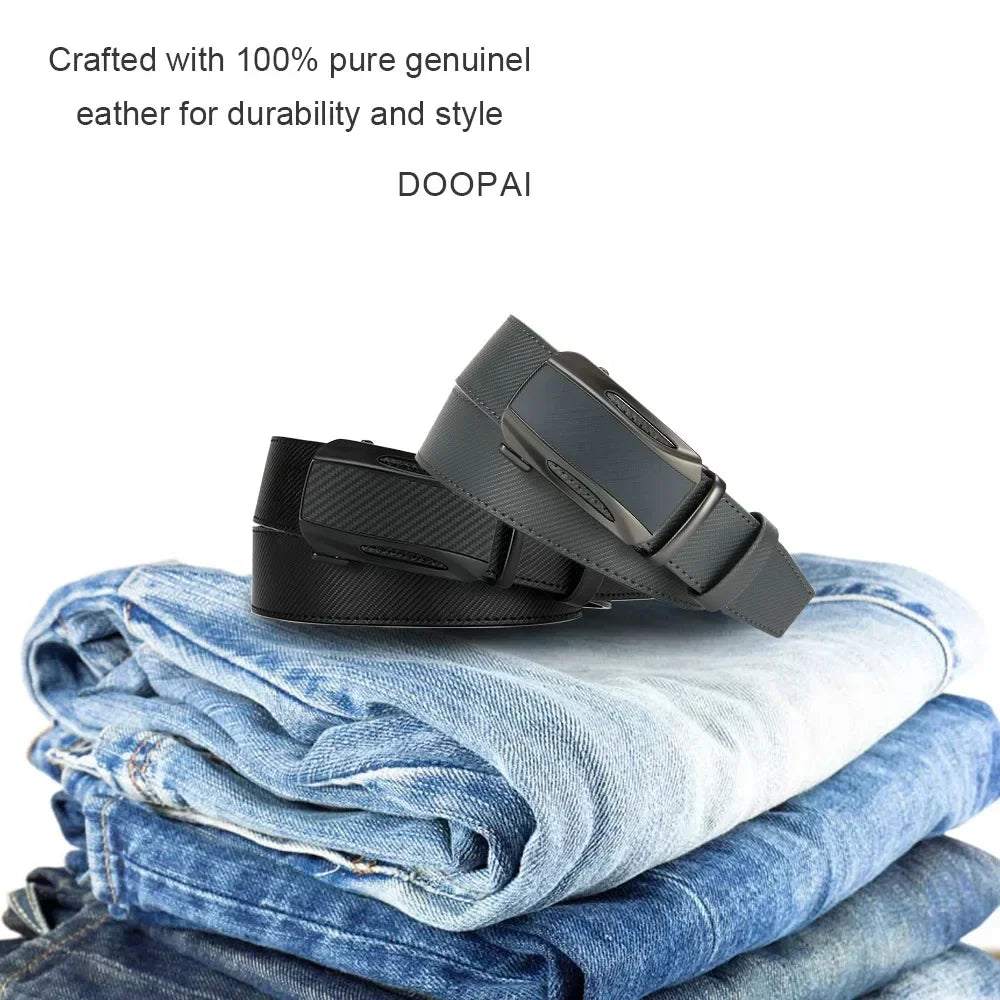 Men Belts Genuine Leather Luxury Famous Brand Belt Automatic Buckle Leather Mens Belt New Fashion Jeans Office Work Casual Belt