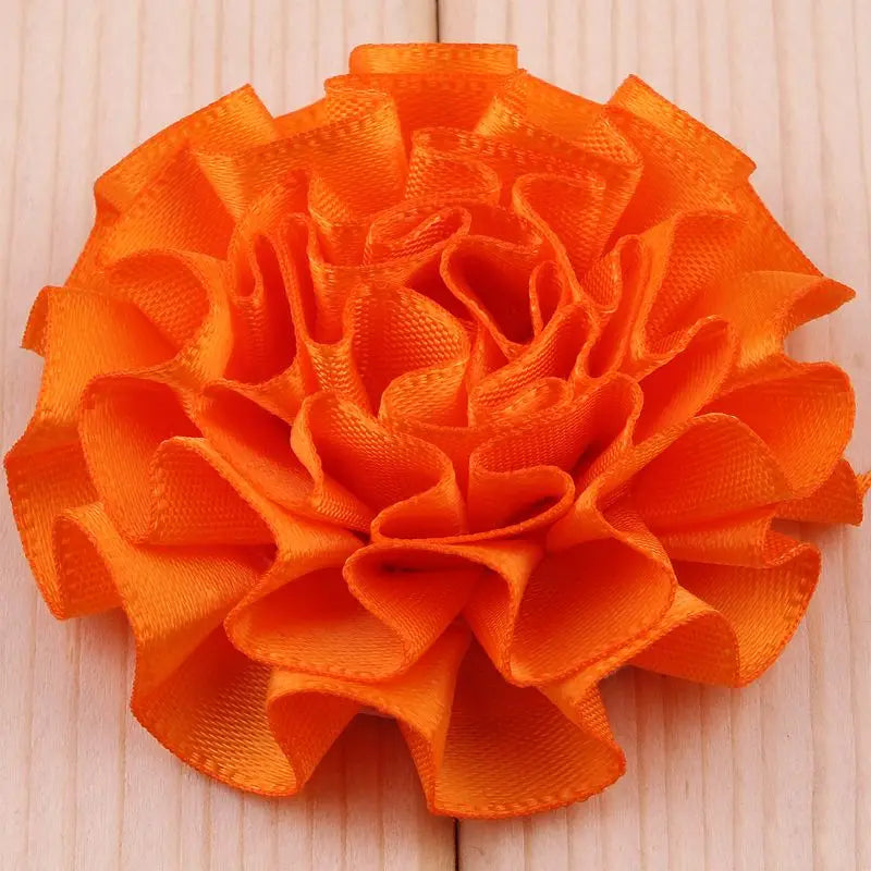 10PCS 5.5CM Satin Artificial Lace Fabric Wedding Dress Chiffon Flowers Bride Clothes Headwear Decoration