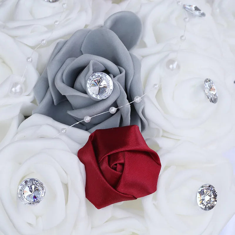 Waterfall New Wedding Bouquets for Bride and Bridesmaid Rose Rhinestones Hand Flower Party Wedding Decoration