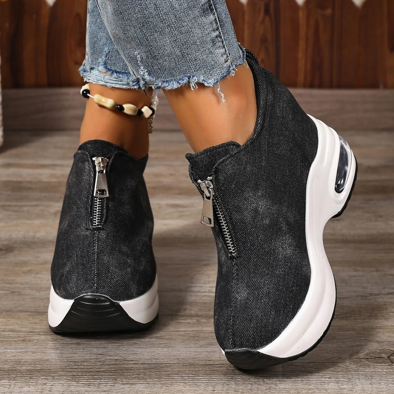 New 2025 Women Sneakers Anti-slip Platform Wedge Sneakers Women Slip on Casual Lady Vulcanized Shoes Women Zapatos De Mujer