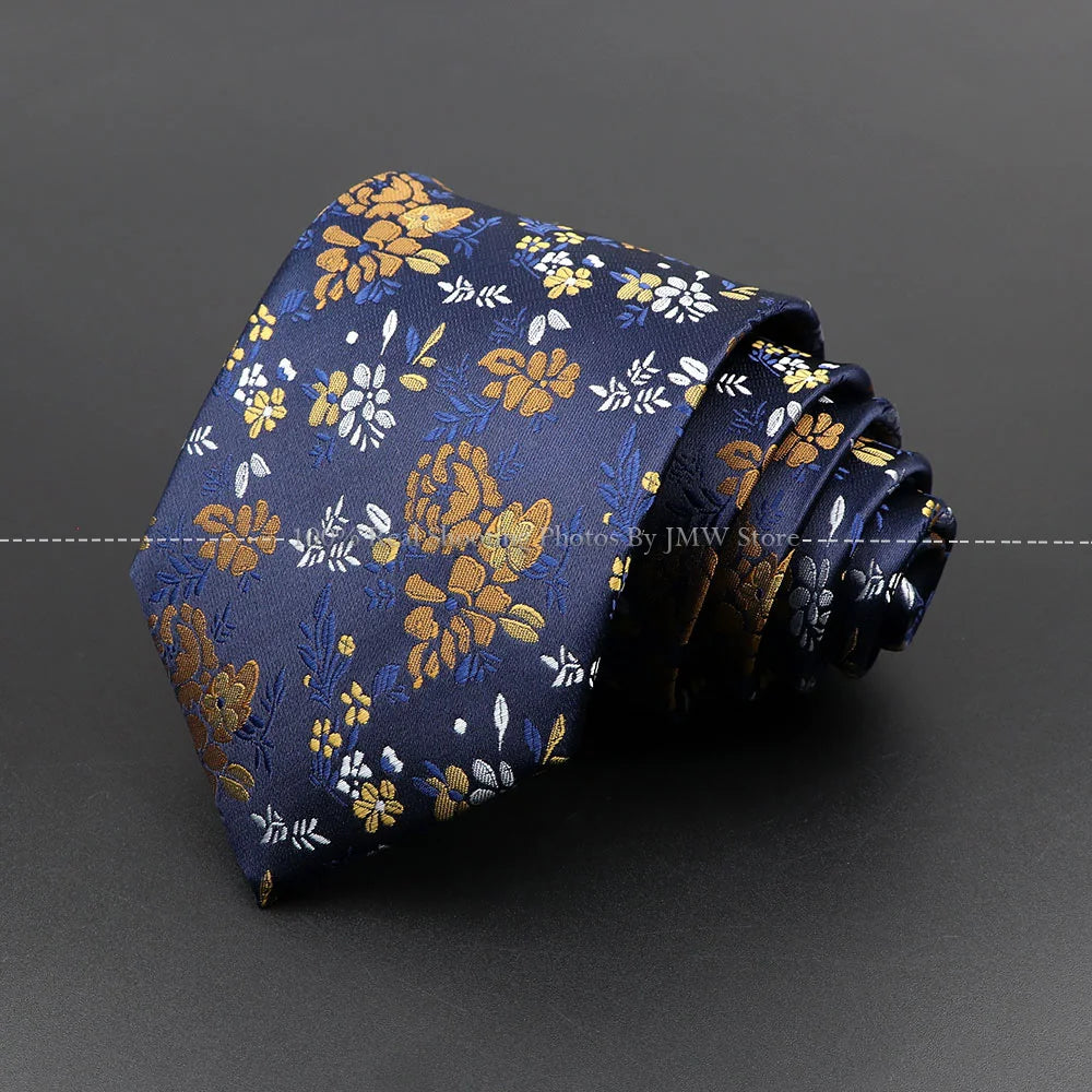 New Design Wedding Men Tie Brown Solid Striped Paisley Flower Neckties Men Business Dropshipping Groom Collar Accessories Gift