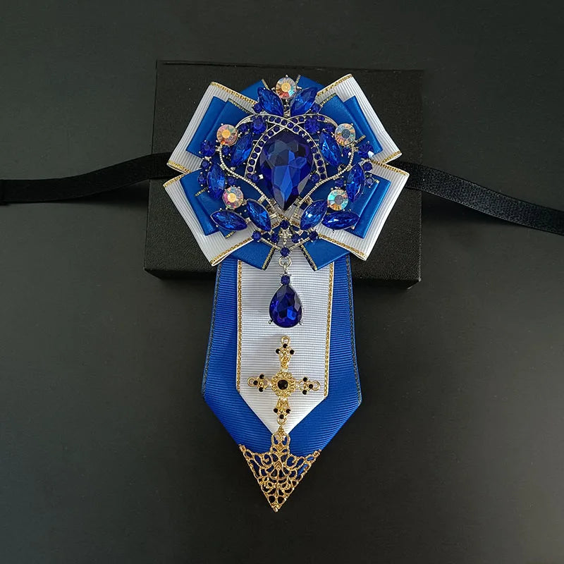 Men's Wedding Bow Tie Original Design Handmade Jewelry High-end Business Banquet Collar Flower Luxury Big Rhinestone Bowties