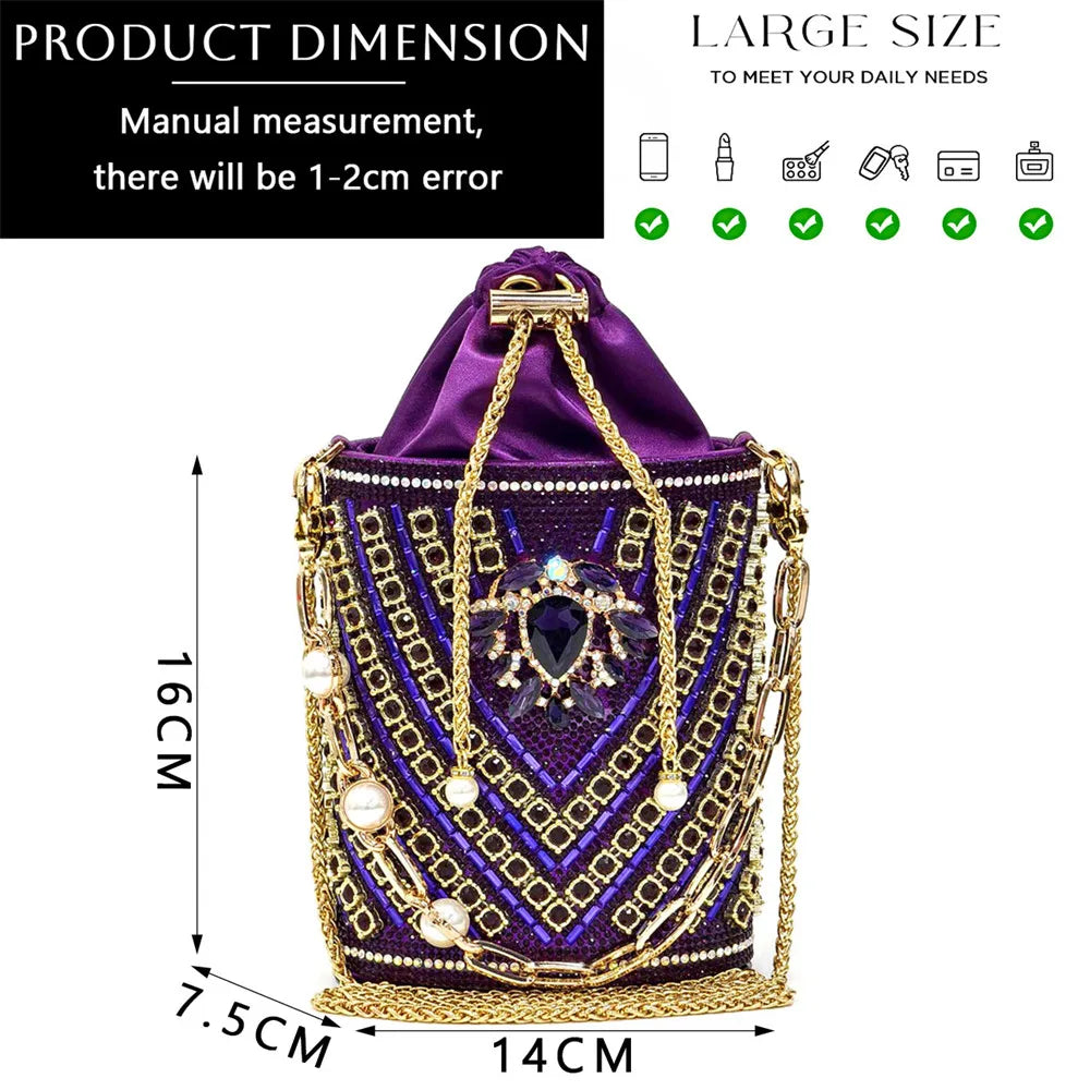 Nigerian Heel Party for Women Blue Color Shoes and Bag Set Rhinestone Handbag Italian Design Wedding INS 2025