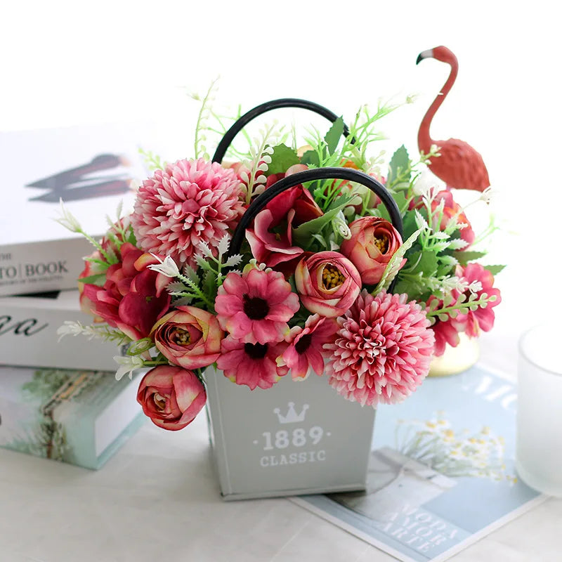 Artificial Flowers Silk Peony For Vase Bride Bouquet Wedding Home Room Table Decoration Fake Floral Hydrangea Gifts