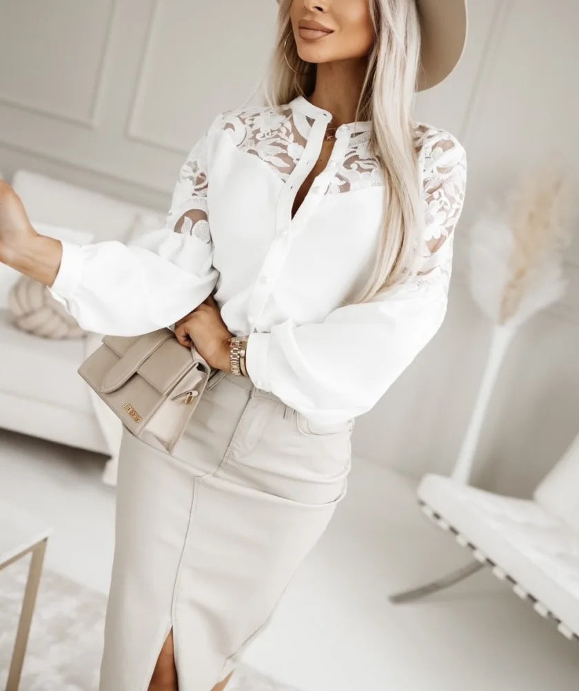 Autumn Long Sleeve White Shirt For Women Spring Fashion Elegant Women's Blouse Tops Ladies Shirts And Blouses Clothes Blusa 2024