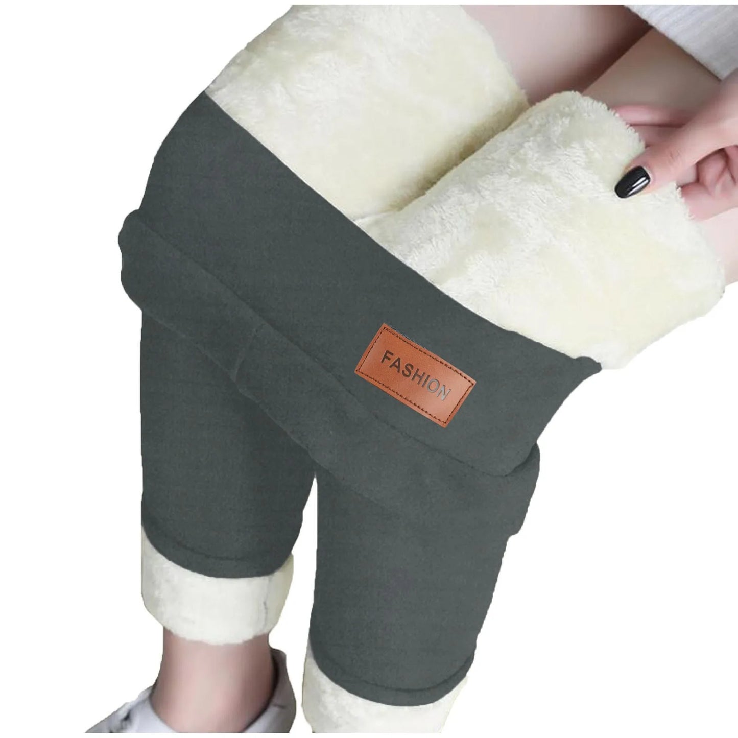 Autumn High-waisted Thickened Fleece-lined Women's Trousers Warm Cotton Wadded Leggings Outer Wear Wholesale