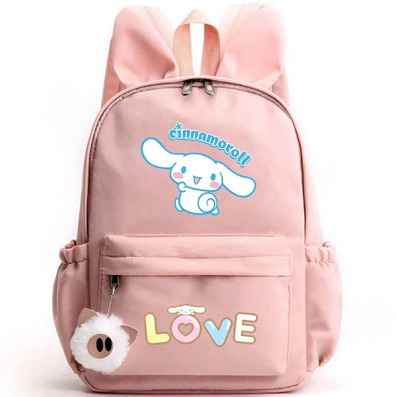 Cinnamoroll School Bags Backpack for Girl Boy Student Teenager Rucksack Women Casual Travel Rabbit Ears Mochila