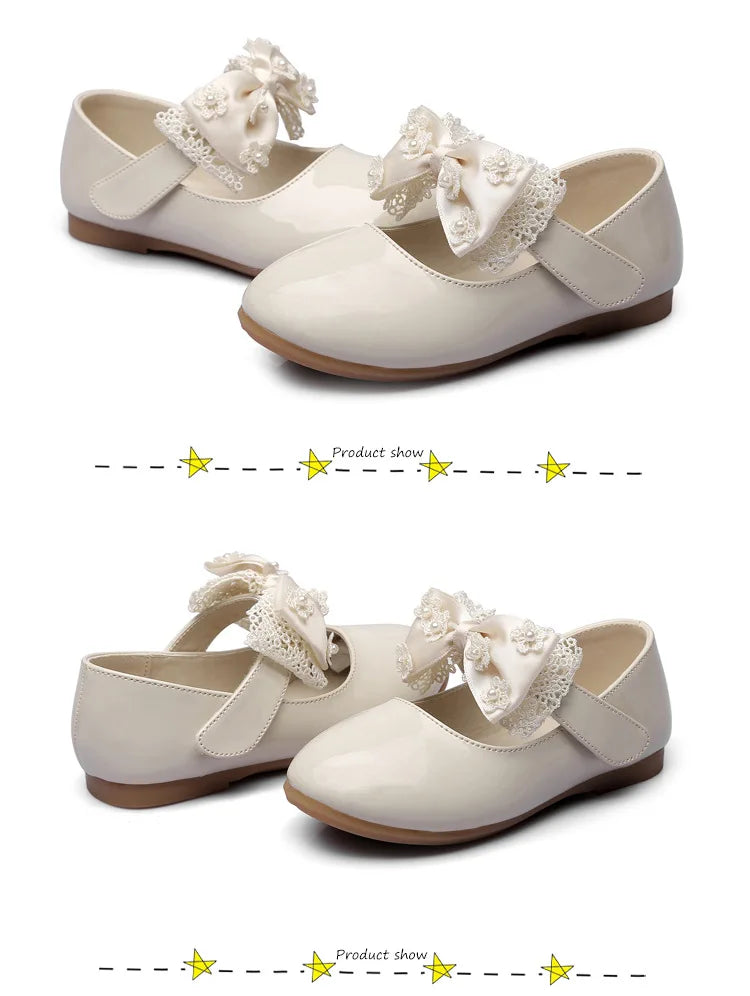 Baby Girls Shoes Kids Wedding Party Shoes Little Girls Patent Leather Shoes Flower Princess Shoes for Dance Red White Black