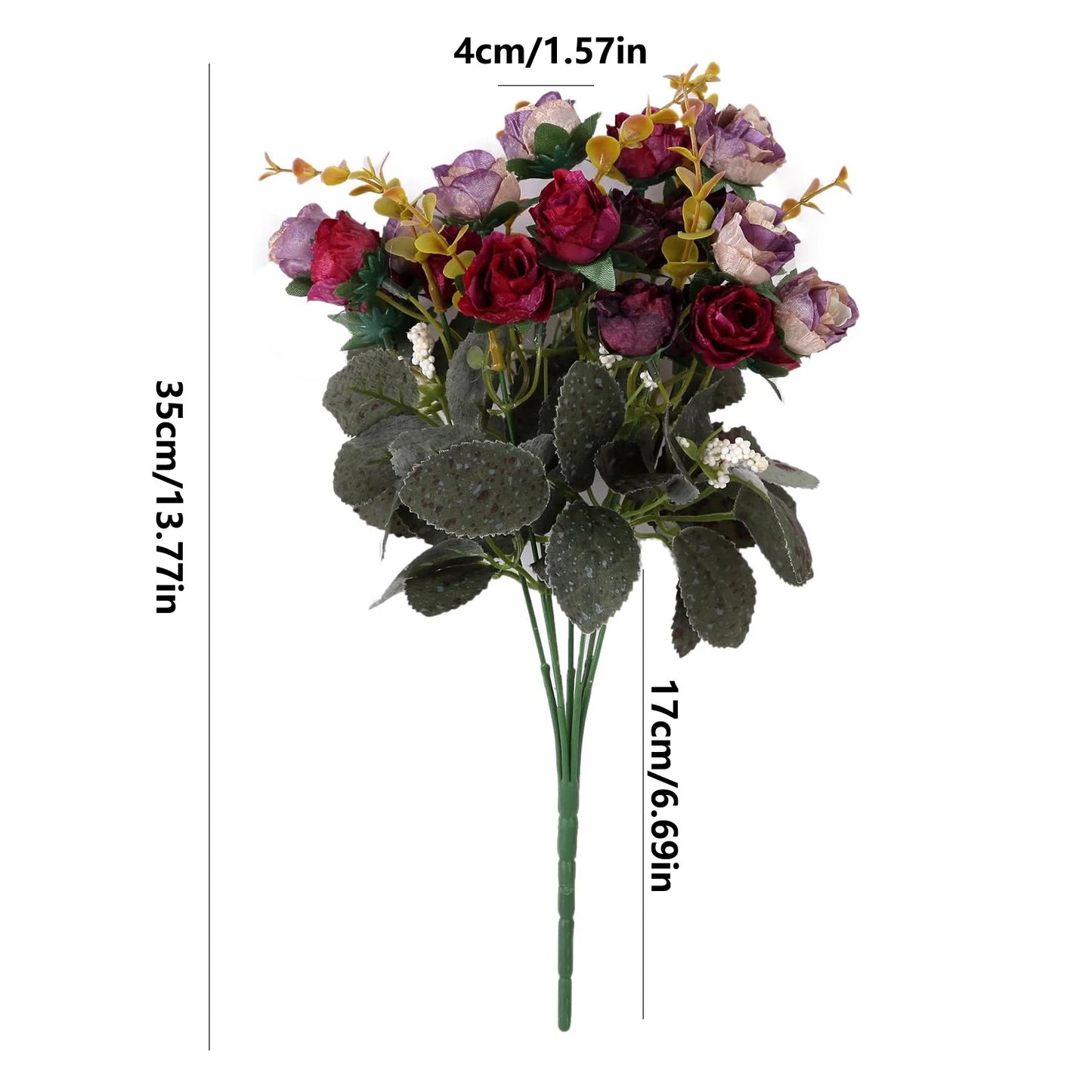 7 Forks 21 Heads Artificial Flower Silk Rose High Quality Christmas Wreath Wedding Bouquet Home Arrangement Vase bridal bouquets