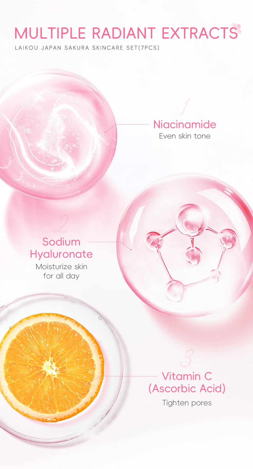 LAIKOU cleansing Laikou moisturizing hydration Japan Cherry Blossom Skincare 7-piece Mud Mask Edition Facial Care Set