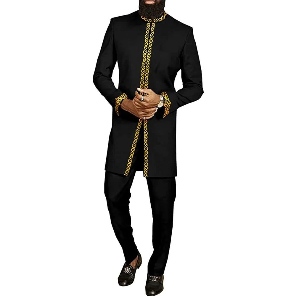 2025 new traditional men's suit luxury gentleman's shirt suit casual travel banquet men's two-piece set fashionable men's suit