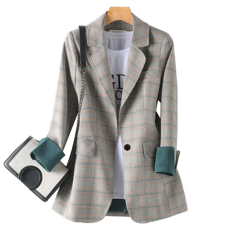 Women's Elegant Double-Breasted Blazer with Puff Sleeves and Faux Pockets - White, Long Sleeve, Mid-Length, High Stretch Fabric, Perfect for Spring and Fall, Everyday Chic, Formal Office Wear | Classic Notched Lapel | Functio