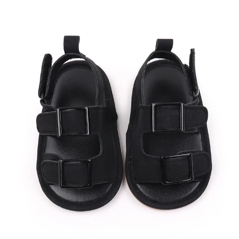 New Baby Sandals Baby Shoes Baby Boy Girl Sandals PU Soft Bottom Sole Anti-Slip Infant First Walker Crib Shoes Newborn