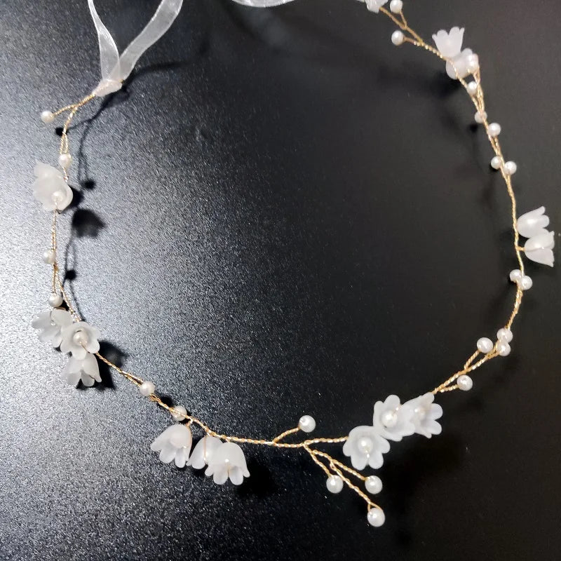 Bridal Bridesmaid Flower Girls Diamante Crystal Pearl Headband Rhinestone Wedding Prom Tiara Women Hair Accessories