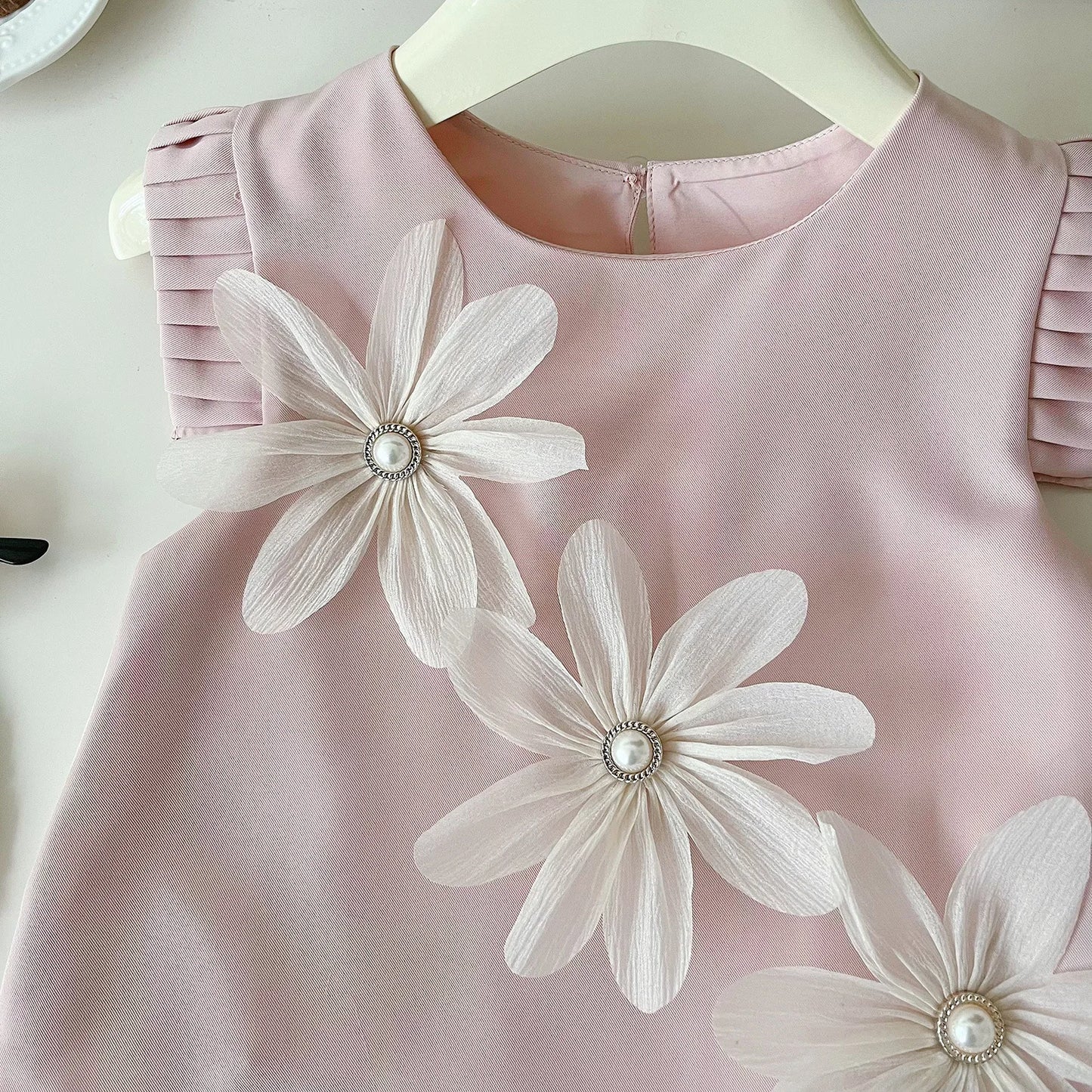 New Baby Girls 2Pcs Summer Clothing Set Three Flowers Short Sleeve T-shirt Shorts Toddler Children's Girl Casual Outfit Suit