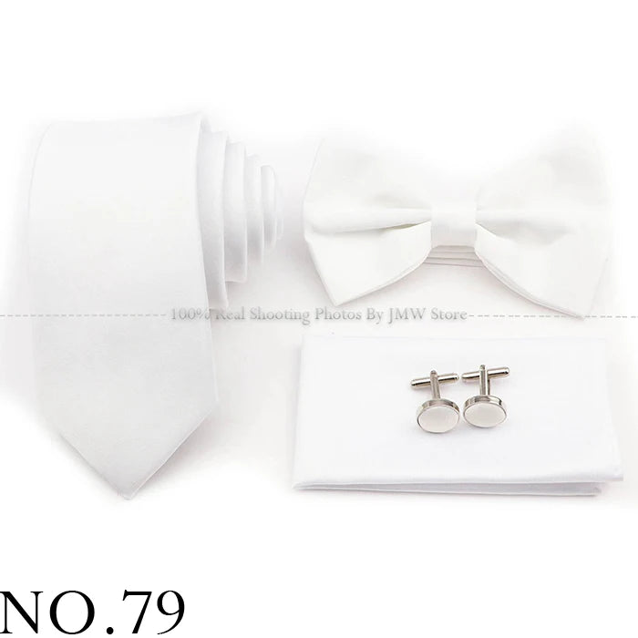 Hot Sale Purple Pink Sage Green Tie Set Polyester Necktie Bowtie Cufflink Brooch For Groom Suit Wedding Cravat Shirt Accessory