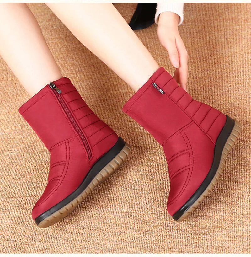 Waterproof Snow Boots Women Winter Shoes Non-slip Cold Winter Women Ankle Boots Non-slip Ladies Cotton Shoes Big Size 42 DX036