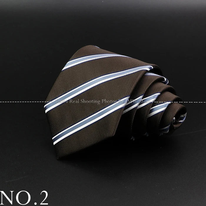 New Design Wedding Men Tie Brown Solid Striped Paisley Flower Neckties Men Business Dropshipping Groom Collar Accessories Gift