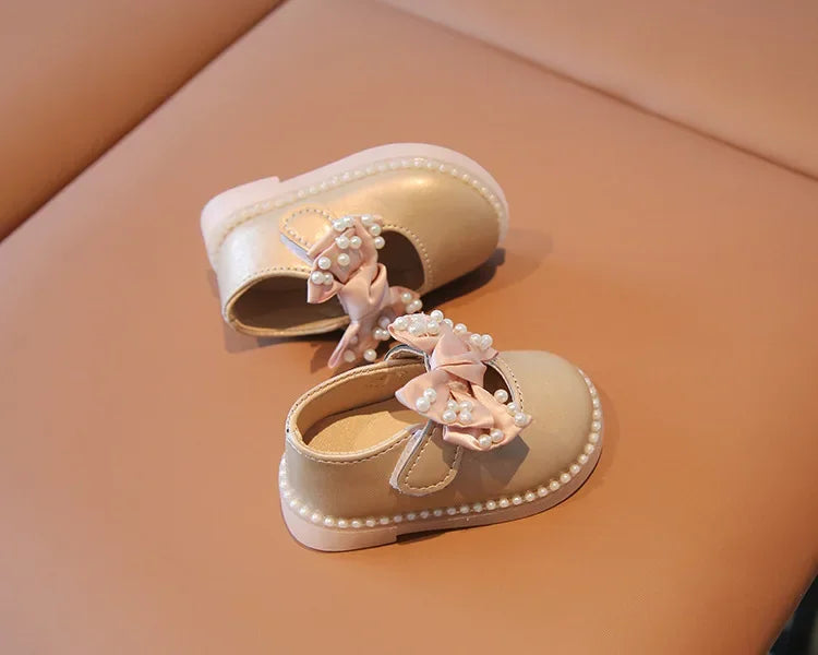 Baby Girls Big Bow Shoes Low Heel Flower Wedding Party Dress Shoes Princess Shoes For Kids Toddler