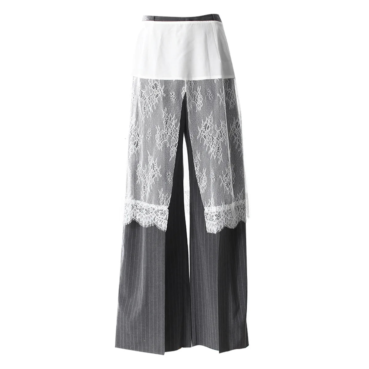 ZMEENNA Gray Stripe Patchwork Skirt Gauze Pants 2 Piece Sets For Women 2025 Spring Fashion Female New Elegant Pants ZM616