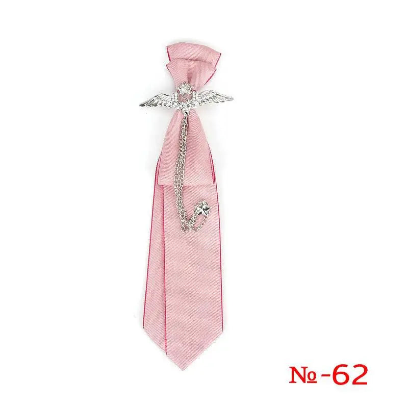Retro Fabric Ribbon Rhinestone Black Bow Tie Collar Bowkont Cravat School Girl Boys Gifts for Women Clothing Jewelry Accessories