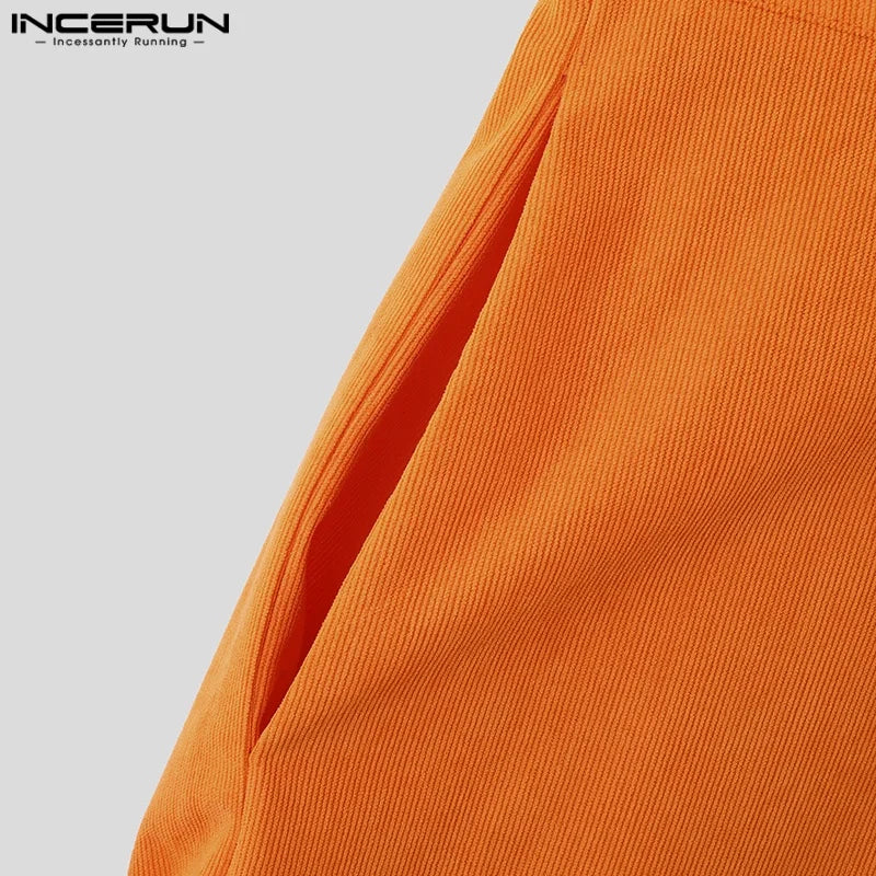 Summer Rompers Men Jumpsuits INCERUN Fashion Sleeveless Tops Bottoms Oversize Casual Pants Men's Clothing Overalls Streetwear