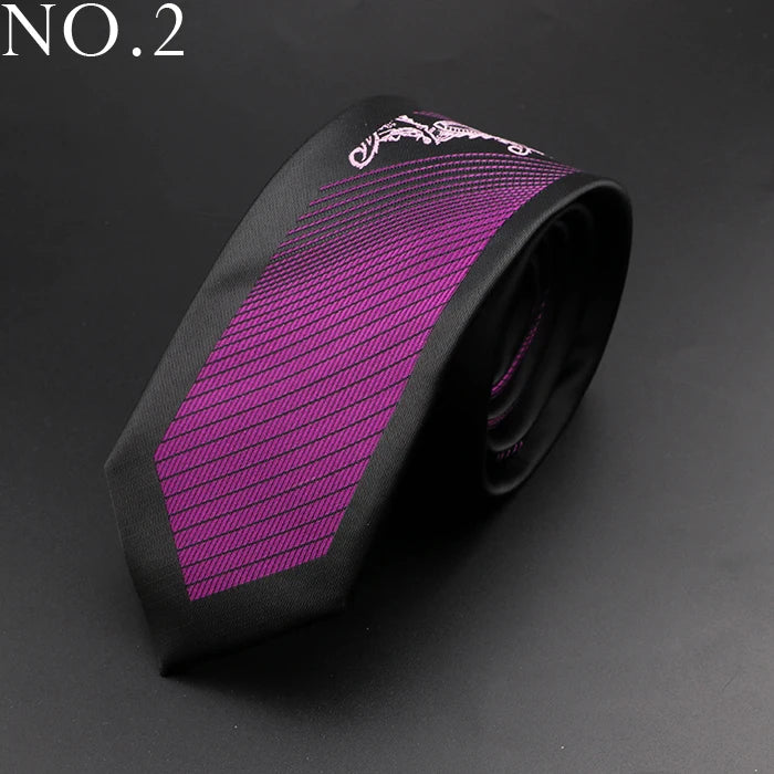New Skinny 6cm Ties For Men Wedding Dress Necktie Perple Floral Paisley Patchwork Tie Business Slim Shirt Accessory Gift Cravate