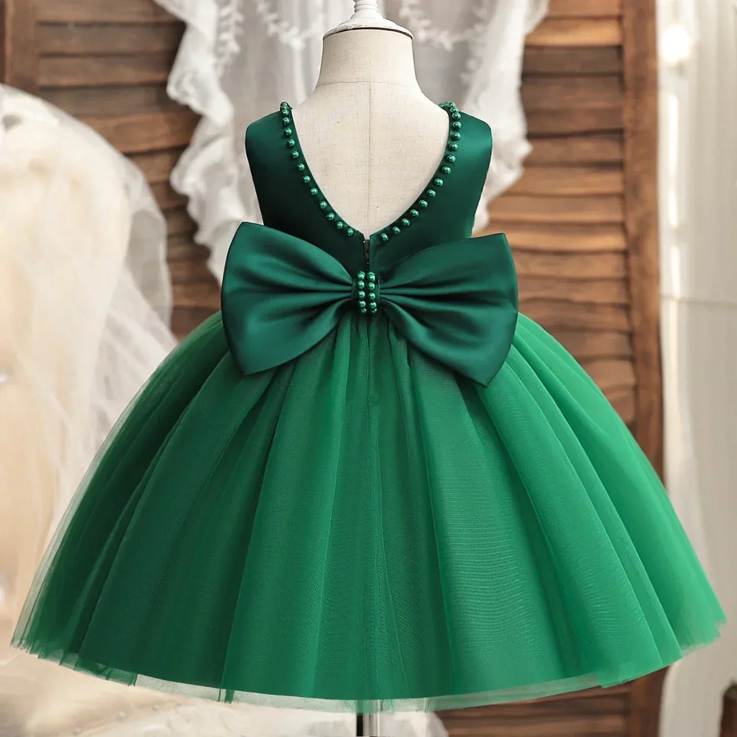 Baby Girls 1st Birthday Pink Princess Dress for Luxury Embroidery Costumes Kids Baptism Party Beading Clothes Toddler Dresses