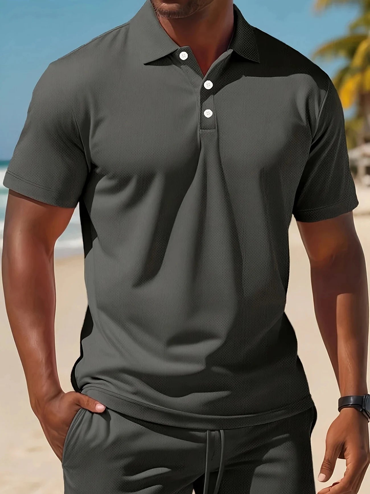 A Two-Piece Set of High-Quality Men's Summer Shorts and Sleeveless Tops, Suitable for Daily Wear and Beach Casual Wear