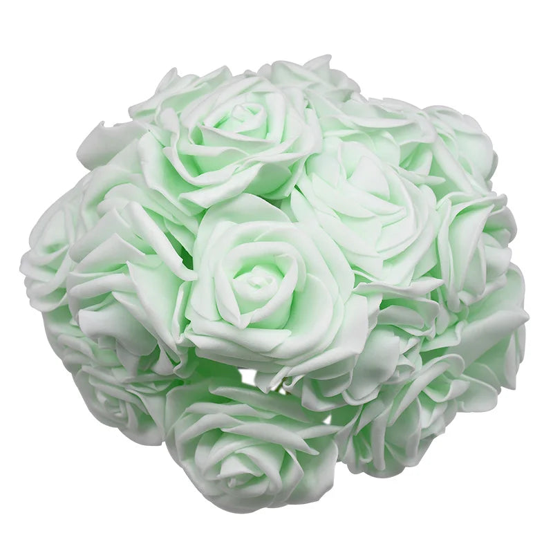 24Pcs/lot Artificial Rose Bouquet Decorative Foam Rose Flowers Bride Bouquets for Wedding Home Party Decoration Wedding Supplies
