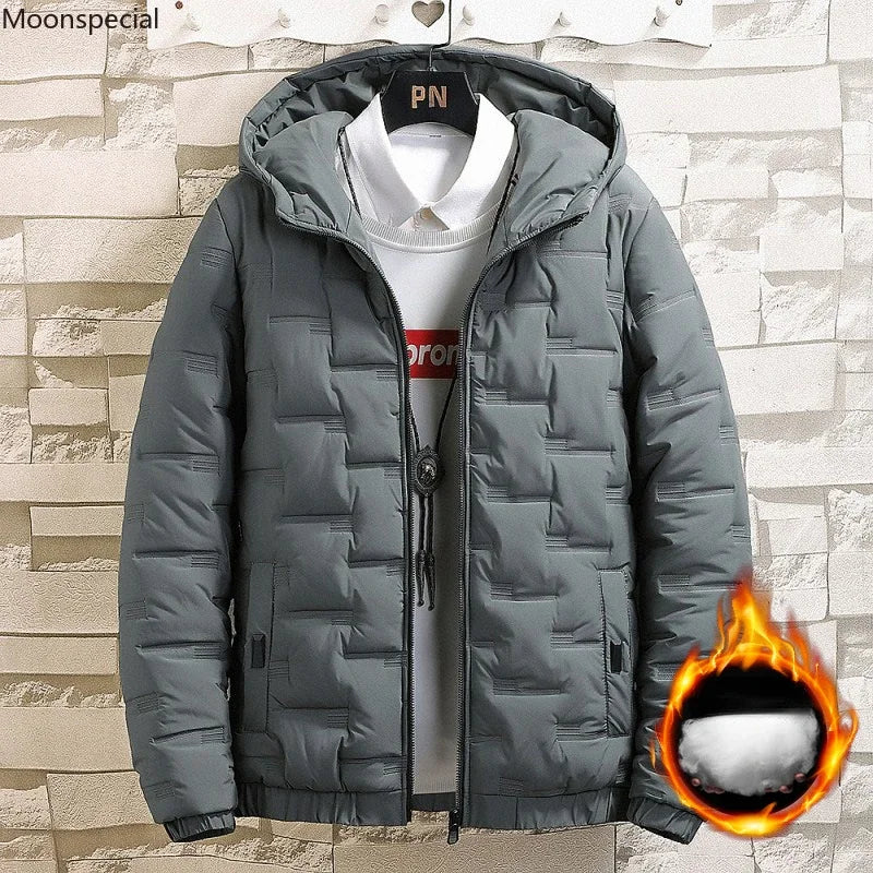 Winter Trendy Parkas Cotton-padded Coats Jacket Men Parkas Outdoor Hooded Coat Casual Windbreaker Thick Warm Coat Men Jacket