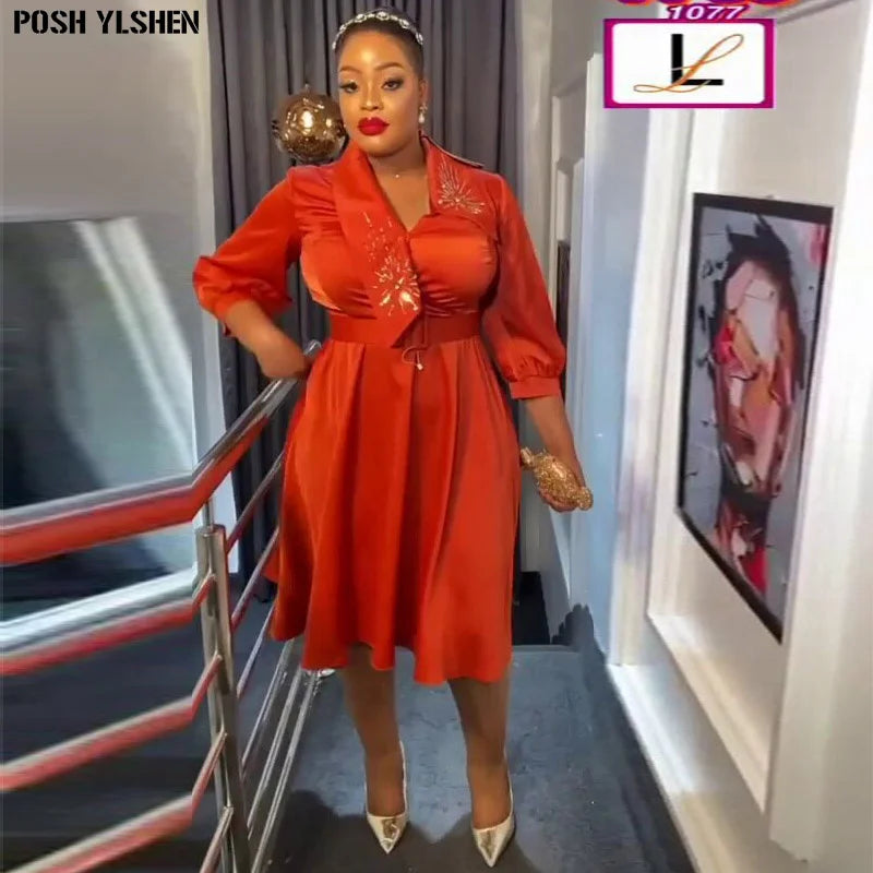 Elegant African Wedding Dresses for Women 2024 Plus Size Turkey Evening Party Dress Dashiki Ankara Outfits Robe Africa Clothing