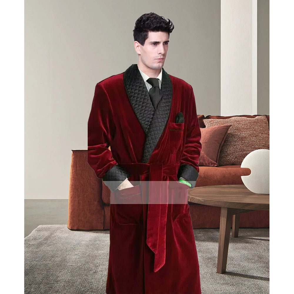 Smoking Men Suits Black Shawl Lapel Belt Blazer High Quality Casual 1 Piece Jacket Fashion Design Male Clothing Costume Terno