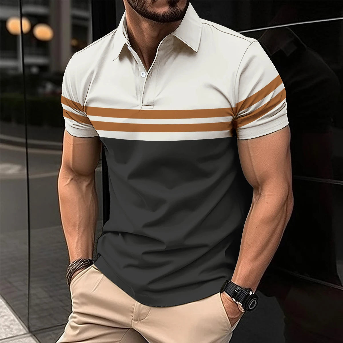 Summer Men's Casual Polo Shirt Spring Summer New Business Leisure Breathable Lapel Polo Shirt for Man
