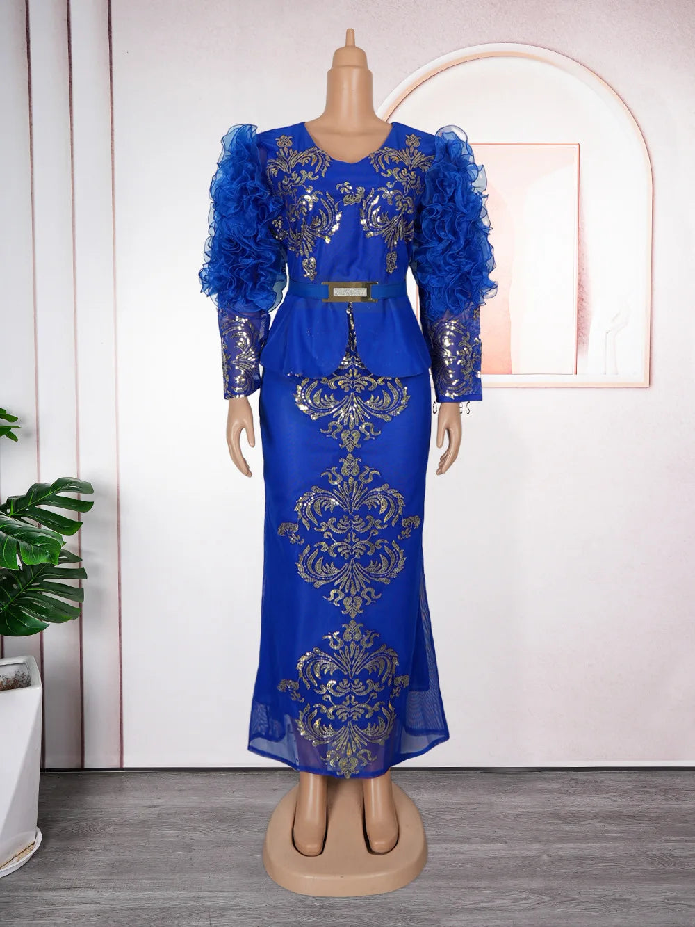 African Dresses for Women 2025 Fashion Plus Size Sequin Evening Party Long Dress Dashiki Ankara Outfits Robe Africa Clothing