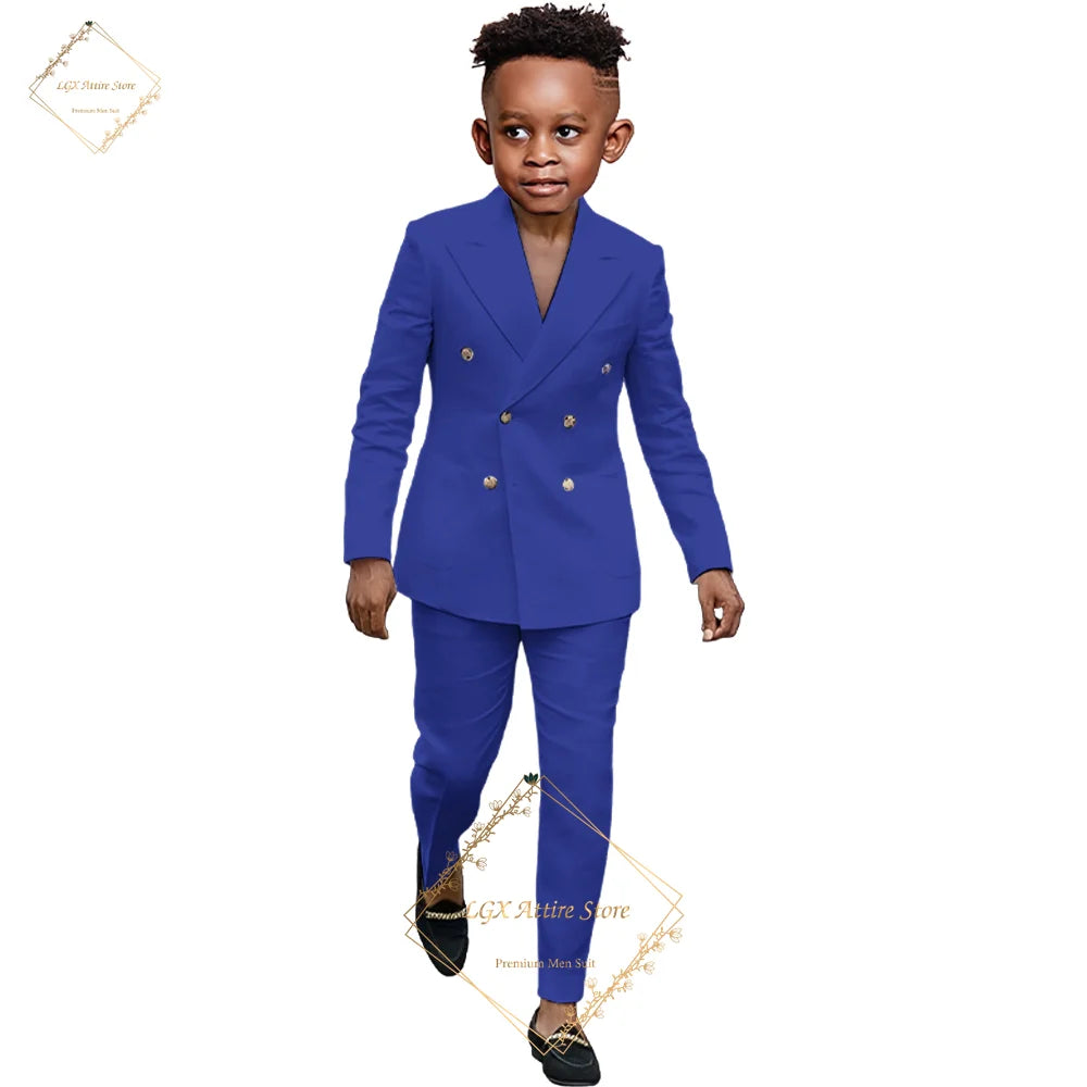 Boys suit 2 piece suit - custom made for 2~16 year old children double breasted peak lapel formal occasion slim fit suit