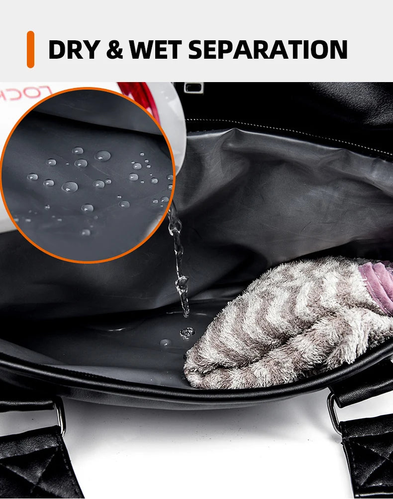 Large Capacity Travel Bag PU Travel Handbag Men Carry On Luggage Duffle Bags Soft Casual Black Big Weekend Bags Travelling Tote