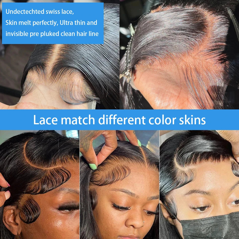 200% 13x4 Bone Straight Lace Front Wigs Human Hair Brazilian Remy Transparent 13x6 HD Lace Frontal Wig 26 28 30 Inch Closure Wig