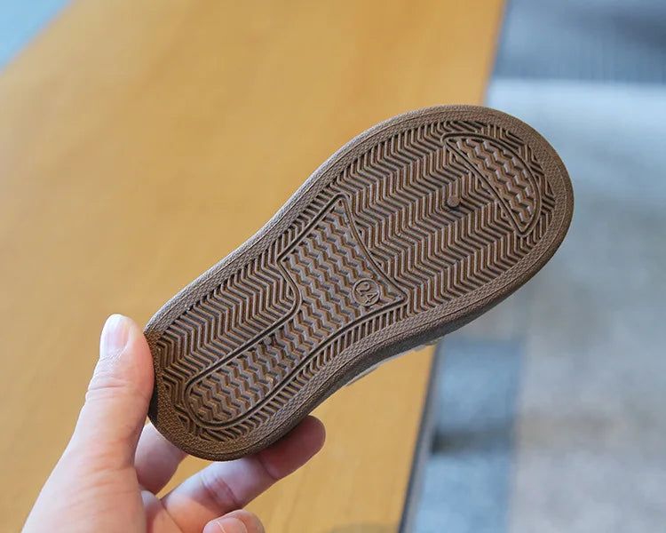 Children Spring Autumn Fashion Soft Soled German Training Shoes Boy Casual Board Shoes Girls Velcro Sneakers Striped White Shoes