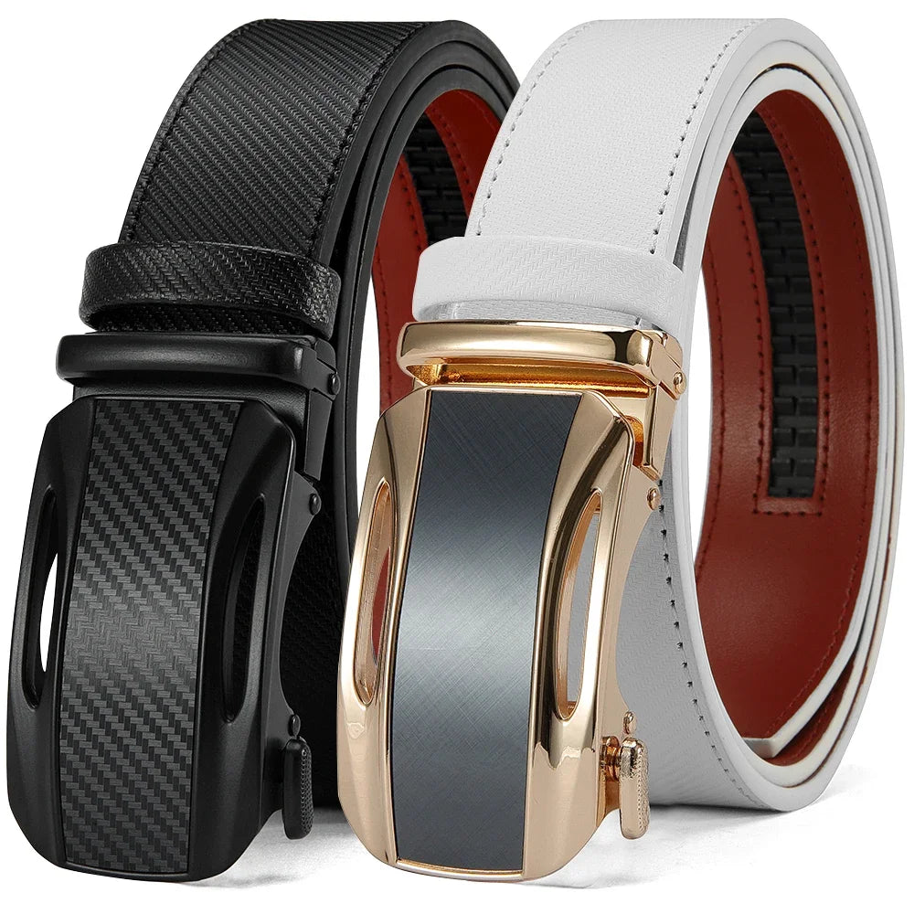 Men Belts Genuine Leather Luxury Famous Brand Belt Automatic Buckle Leather Mens Belt New Fashion Jeans Office Work Casual Belt