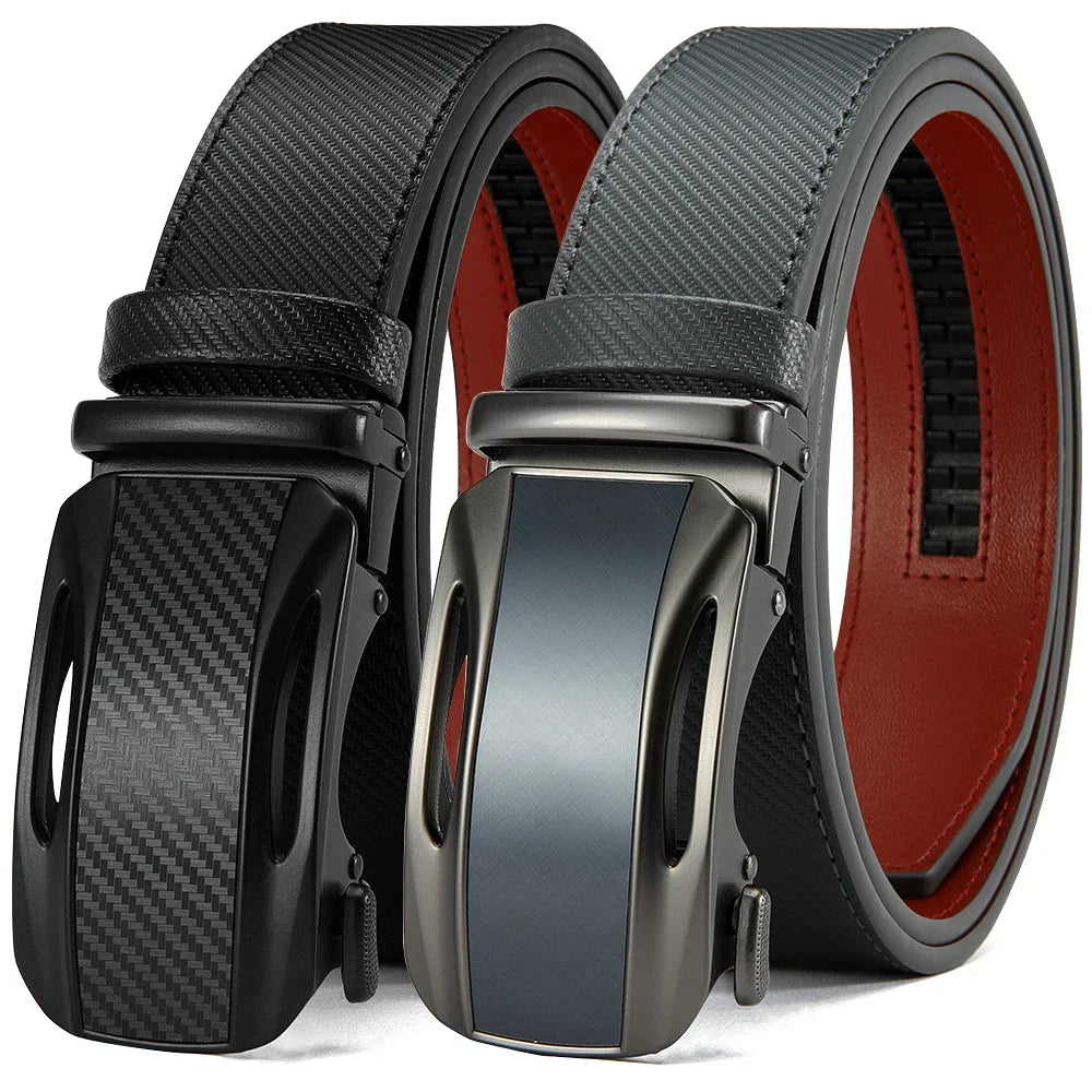Men Belts Genuine Leather Luxury Famous Brand Belt Automatic Buckle Leather Mens Belt New Fashion Jeans Office Work Casual Belt