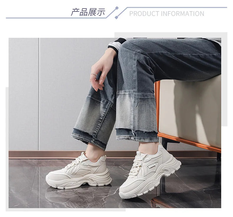 Sneakers for Women Autumn New Style, Korean Version Versatile Thick-Soled Single Shoes, Sports Shoes Running Casual Shoes