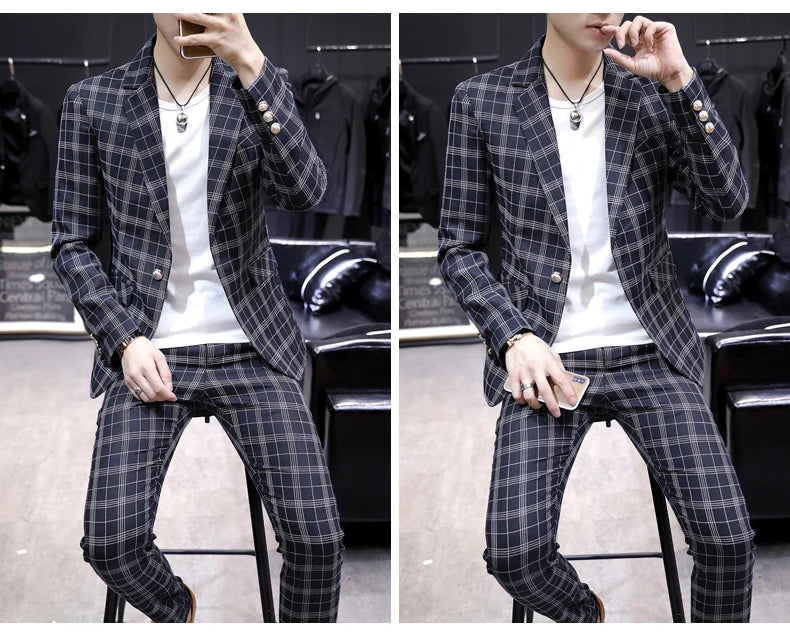 Casual suit jacket fashion loose luffian handsome suit senior sense top single business formal Korean student suit