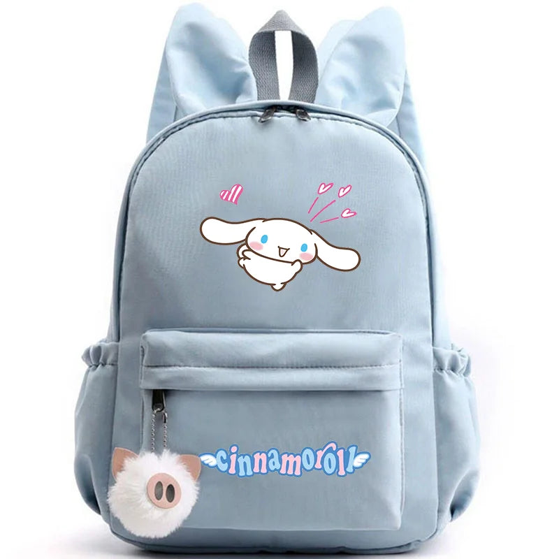 Cinnamoroll School Bags Backpack for Girl Boy Student Teenager Rucksack Women Casual Travel Rabbit Ears Mochila