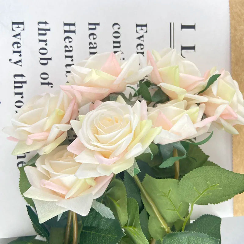 Wedding Decorations 12pcs/Lot Rose Latex Artificial Flowers Floral Silk Real Touch Rose Flowers Home Birthday Party Bouquet
