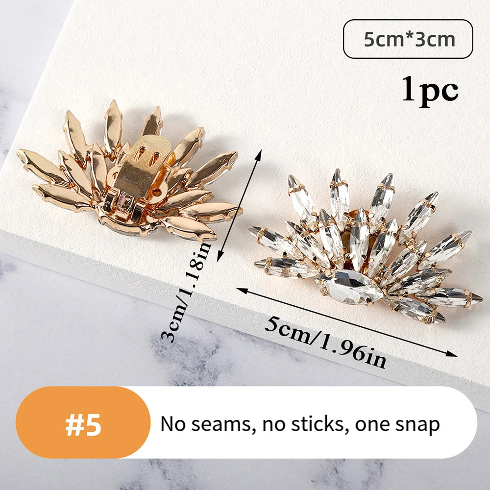 1Pcs Wedding DIY Detachable Charm Buckle Bridal Crystal Shoes Accessory Decoration Clip Women High Heel Rhinestone Shoe Buckles