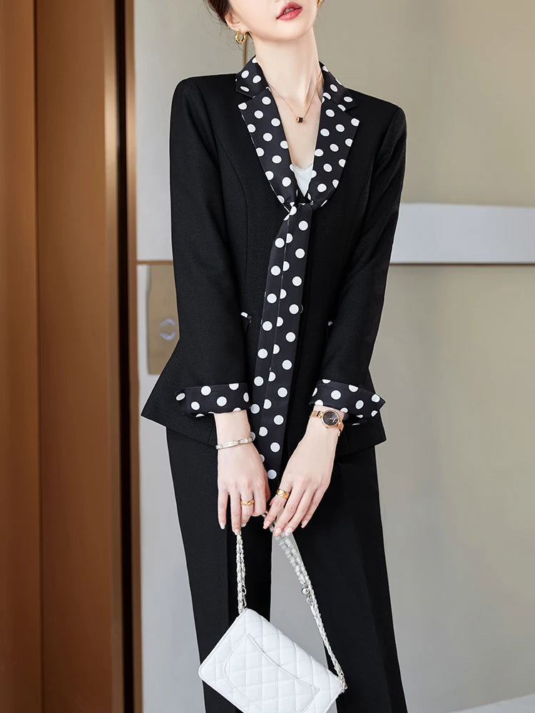 Elegant Black Green Purple Formal Jacket And Pant Suit Blazer Women Female Office Ladies Business Work Wear 2 Piece Set