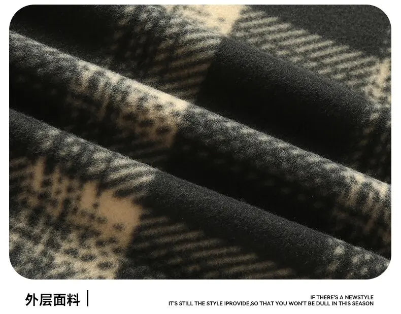 Winter Fashionable Trendy Grid Thickened Warm Lamb Fleece Jacket for Men's Casual Loose Sports Large Size High Quality Jacket