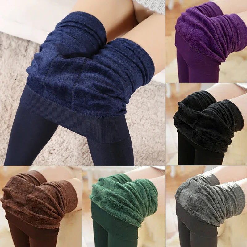 Winter Leggings Knitting Velvet Casual Legging High Elastic Lady's Warm Pants Skinny Pants for Women Polar Pantyhose